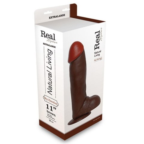 Dildo-REALISTIC DILDO REAL RAPTURE BROWN 11"""""""""""""""" Dildo-REALISTIC DILDO REAL RAPTURE BROWN 11""""""""""""""""