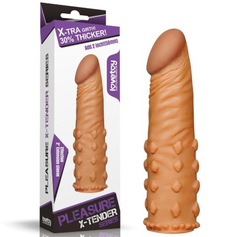 Add 2"" Pleasure X Tender Penis Sleeve Brown Add 2"" Pleasure X Tender Penis Sleeve Brown