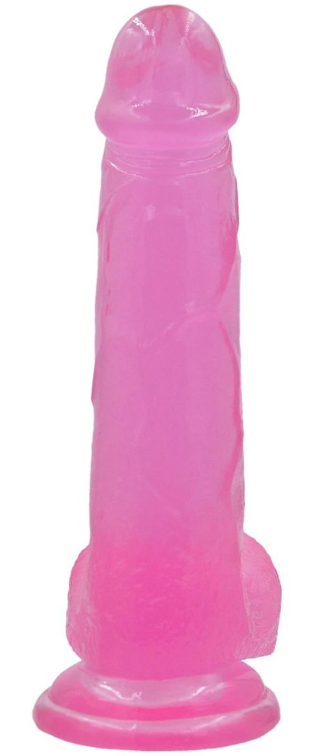 8"" Jelly Studs Crystal Dildo Large Pink