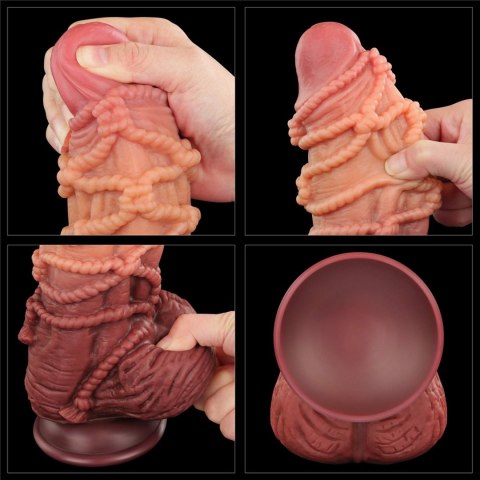 9.5'' Dual layered Platinum Silicone Cock with Rope 9.5'' Dual layered Platinum Silicone Cock with Rope