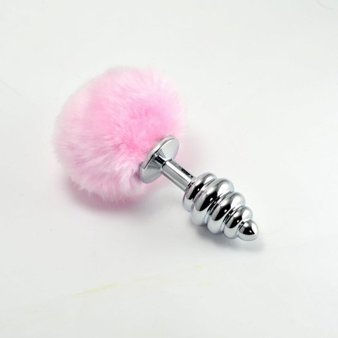 Spiral Pompon Metal Plug Pink Spiral Pompon Metal Plug Pink