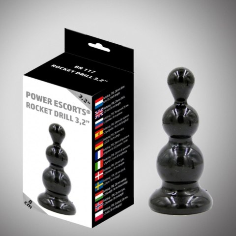 Rocket drill 3,2 inch black anal plug 3,2 inch / 8 cm Rocket drill 3,2 inch black anal plug 3,2 inch / 8 cm
