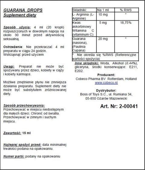 Supl.diety-Guarana Drops 30ml Supl.diety-Guarana Drops 30ml