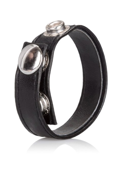 Leather 3-Snap Ring Black Leather 3-Snap Ring Black