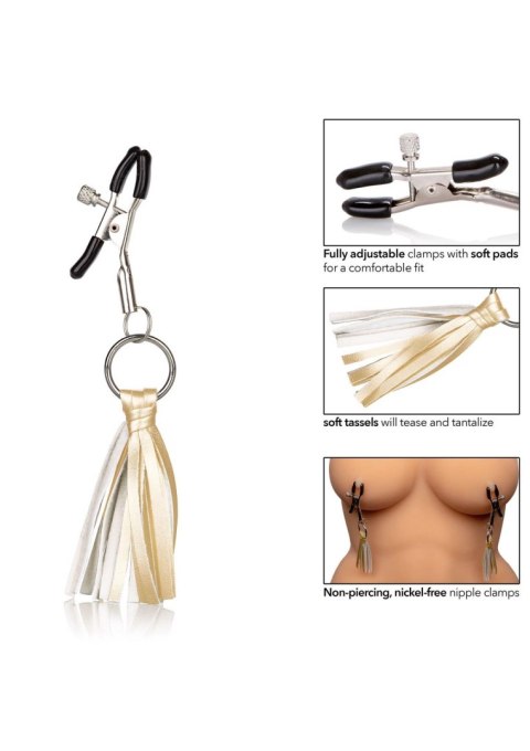 Playful Tassels Nipple Clamps Gold Playful Tassels Nipple Clamps Gold