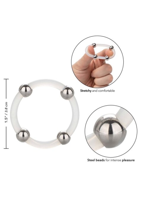 Steel Beaded Silicone Ring L Transparent Steel Beaded Silicone Ring L Transparent