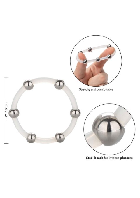 Steel Beaded Silicone Ring XL Transparent Steel Beaded Silicone Ring XL Transparent