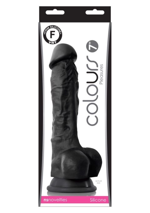 Pleasures 7 Inch Dildo Black Pleasures 7 Inch Dildo Black