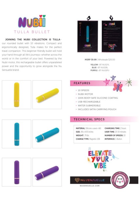 Tulla Nubii Bullet Yellow Tulla Nubii Bullet Yellow