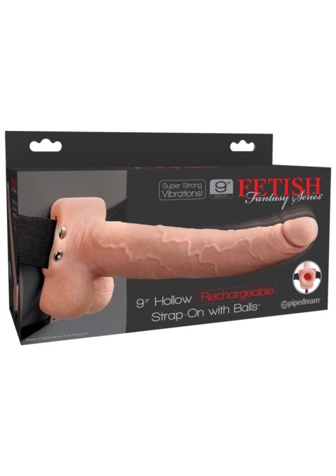9inch Hollow Recharge Strap On Light skin tone 9inch Hollow Recharge Strap On Light skin tone