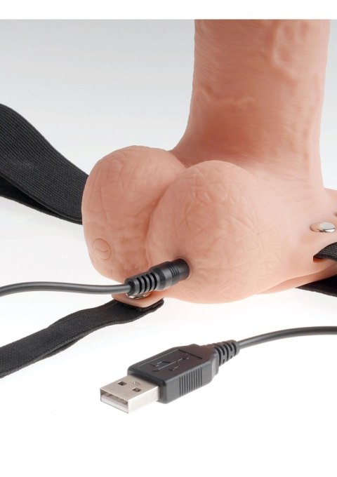 9inch Hollow Recharge Strap On Light skin tone 9inch Hollow Recharge Strap On Light skin tone