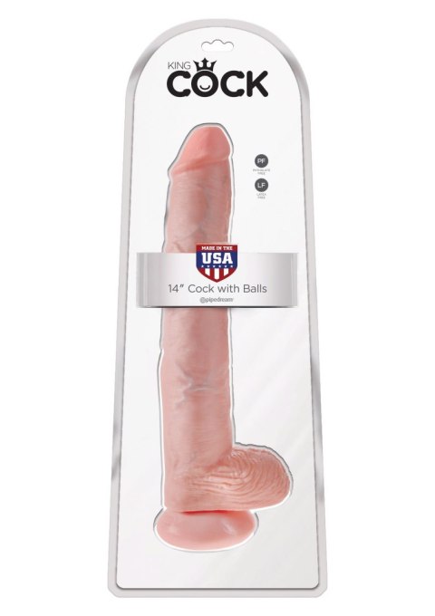 King Cock 14Inch With Balls Light skin tone King Cock 14Inch With Balls Light skin tone