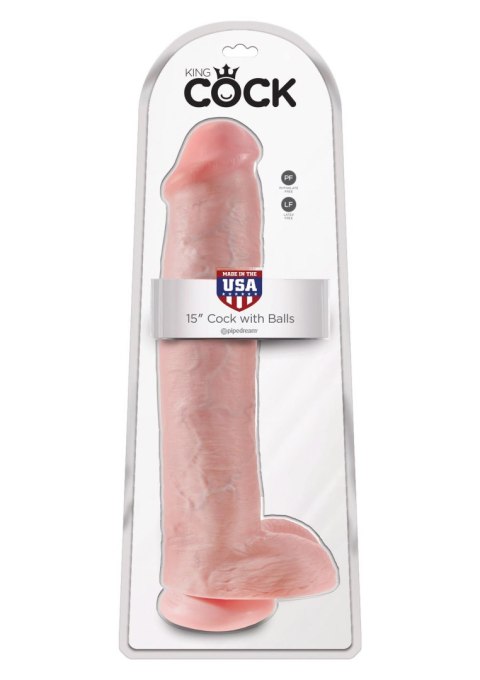 King Cock 15Inch With Balls Light skin tone King Cock 15Inch With Balls Light skin tone