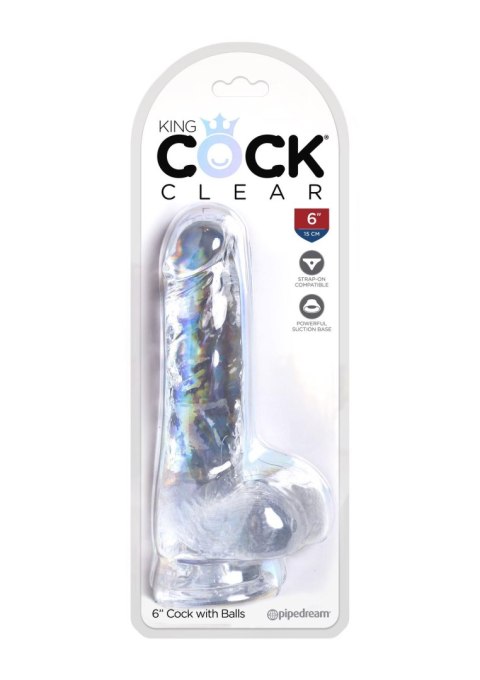 King Cock 6 Inch Cock w Balls Transparent King Cock 6 Inch Cock w Balls Transparent