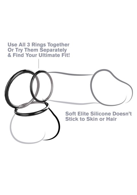 Silicone 3-Ring Stamina Set Black Silicone 3-Ring Stamina Set Black