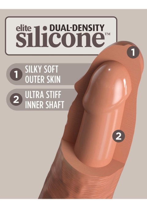 8 Inch 2Density Vibrating Cock Caramel skin tone