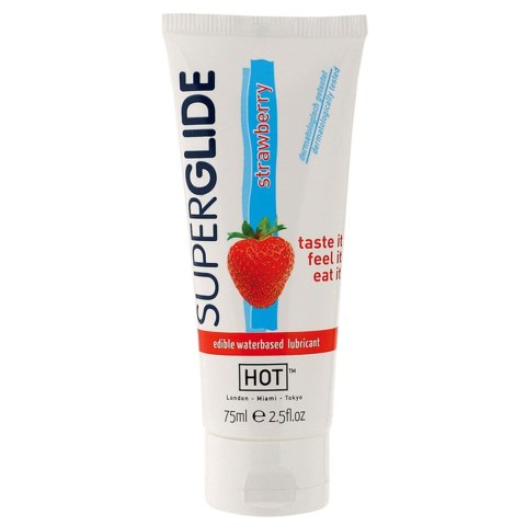 Żel-HOT Superglide STRAWBERRY- 75ml edible lubricant waterbased Żel-HOT Superglide STRAWBERRY- 75ml edible lubricant waterbased
