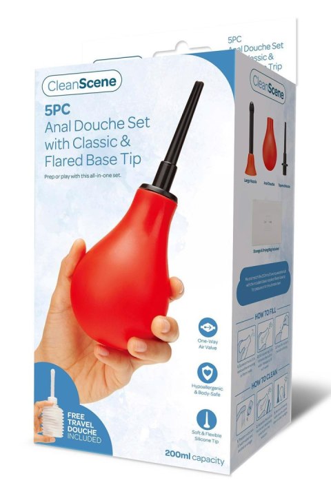 CLEANSCENE 200ML 5PCS DOUCHE SET WITH CLASSIC AND FLARED BASE TIP CLEANSCENE 200ML 5PCS DOUCHE SET WITH CLASSIC AND FLARED BASE TIP