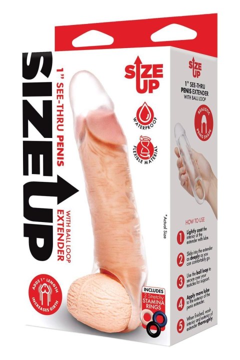 SIZE UP CLEAR VIEW PENIS EXTENDER WITH BALL LOOP CLASSIC SIZE UP CLEAR VIEW PENIS EXTENDER WITH BALL LOOP CLASSIC