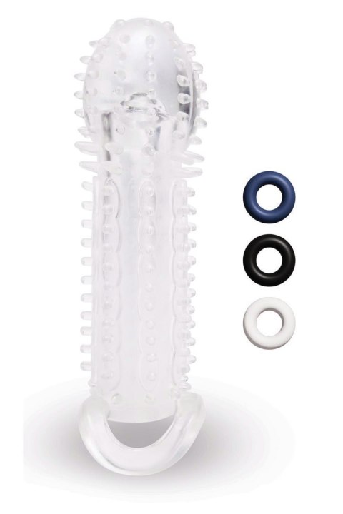 SIZE UP CLEAR VIEW TEXTURED PENIS EXTENDER WITH BALL LOOP SIZE UP CLEAR VIEW TEXTURED PENIS EXTENDER WITH BALL LOOP