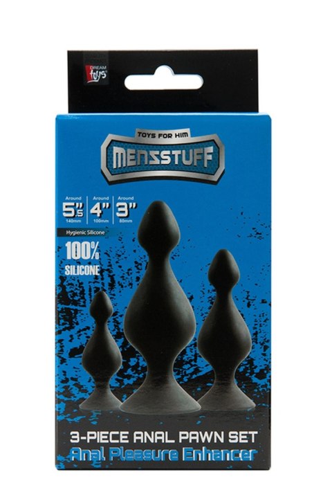 Zestaw-MENZSTUFF 3-PIECE ANAL PAWN SET BLACK Zestaw-MENZSTUFF 3-PIECE ANAL PAWN SET BLACK