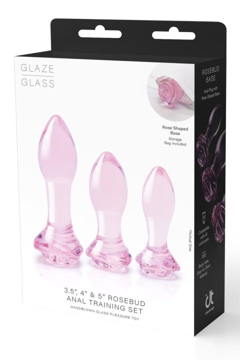 GLAZE GLASS ROSEBUD ANAL TRANING SET GLAZE GLASS ROSEBUD ANAL TRANING SET