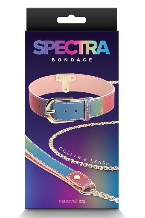 SPECTRA BONDAGE COLLAR & LEASH RAINBOW SPECTRA BONDAGE COLLAR & LEASH RAINBOW