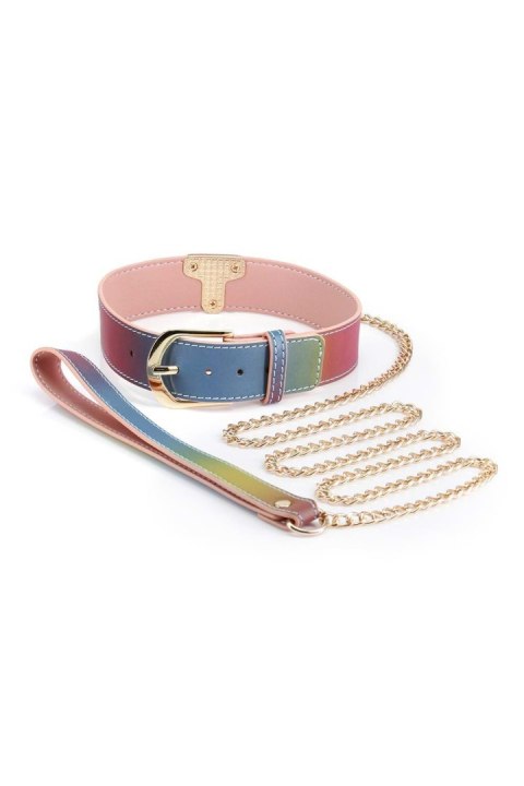 SPECTRA BONDAGE COLLAR & LEASH RAINBOW SPECTRA BONDAGE COLLAR & LEASH RAINBOW