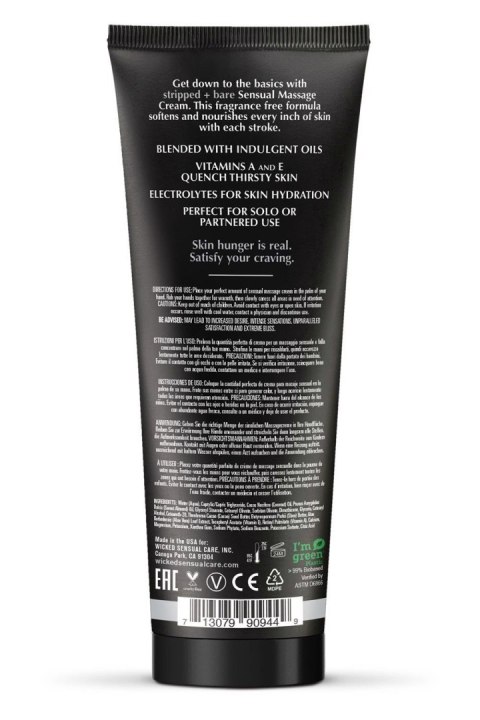 WICKED SENSUAL MASSAGE CREAM 120ML STRIPPED AND BARE UNSCENTED WICKED SENSUAL MASSAGE CREAM 120ML STRIPPED AND BARE UNSCENTED