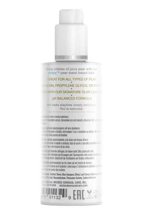 WICKED SIMPLY LUBRICANT PEAR 70ML WICKED SIMPLY LUBRICANT PEAR 70ML