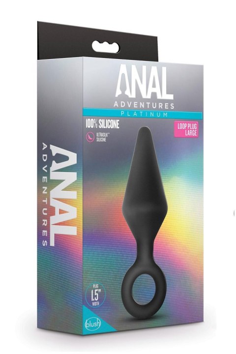 ANAL ADVENTURES PLATINUM SILICONE LOOP PLUG LARGE BLACK ANAL ADVENTURES PLATINUM SILICONE LOOP PLUG LARGE BLACK