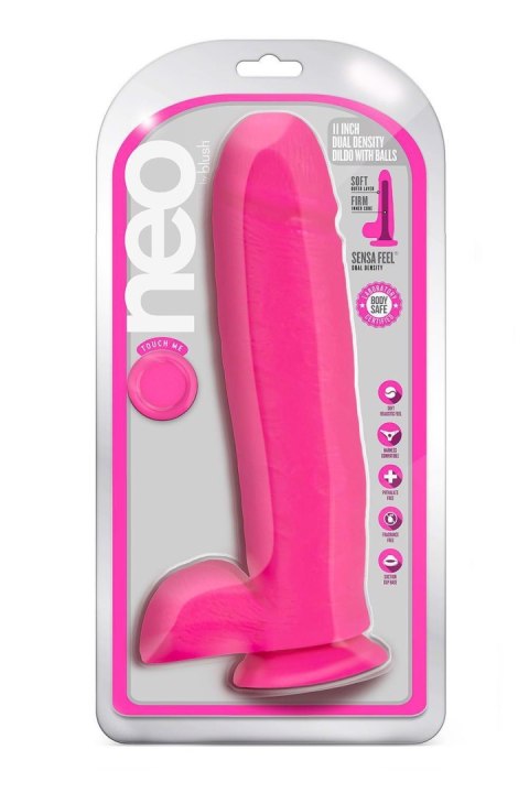 NEO 11 INCH DUAL DENSITY DILDO NEON PINK NEO 11 INCH DUAL DENSITY DILDO NEON PINK