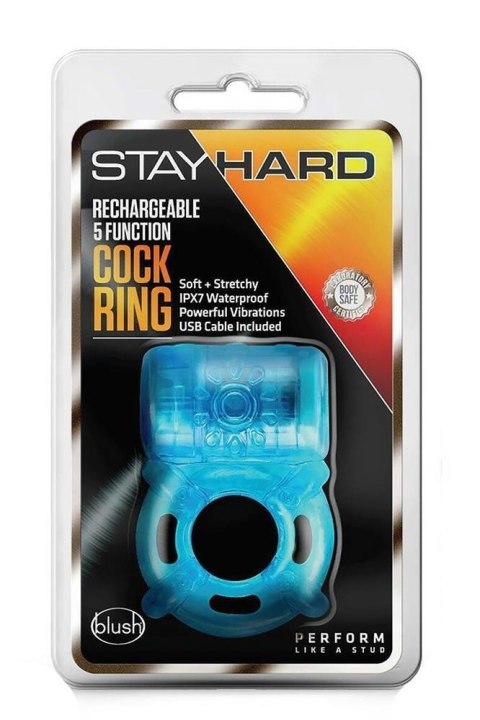 STAY HARD 5 FUNCTION COCK RING BLUE STAY HARD 5 FUNCTION COCK RING BLUE