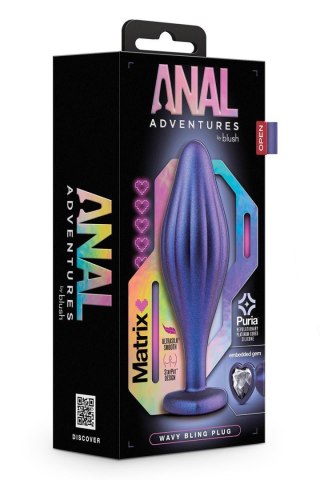 ANAL ADVENTURES MATRIX WAVY BLING PLUG SAPPHIRE