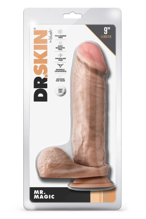 DR. SKIN MR. MAGIC 9 INCH DILDO WITH BALLS BEIGE DR. SKIN MR. MAGIC 9 INCH DILDO WITH BALLS BEIGE