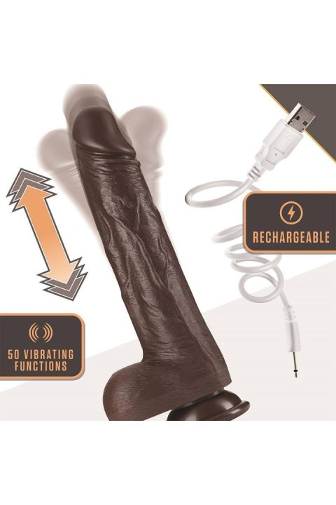 DR. SKIN SILICONE DR. MURPHY 8Â INCH THRUSTING DILDO CHOCOLATE