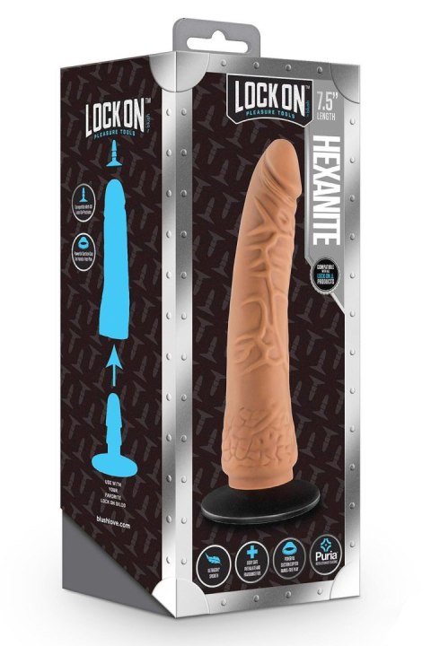 LOCK ON HEXANITE 7.5 INCH DILDO WITH SUCTION CUP ADAPTER MOCHA LOCK ON HEXANITE 7.5 INCH DILDO WITH SUCTION CUP ADAPTER MOCHA