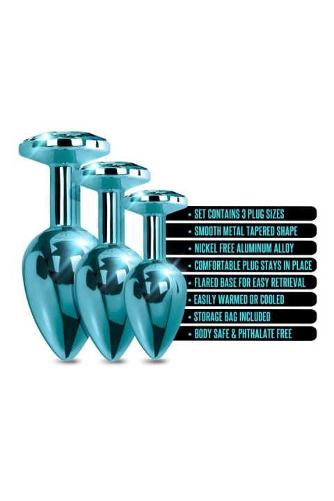 NIXIE METAL BUTT PLUGÂ TRAINERÂ SET, BLUE METALLIC NIXIE METAL BUTT PLUGÂ TRAINERÂ SET, BLUE METALLIC