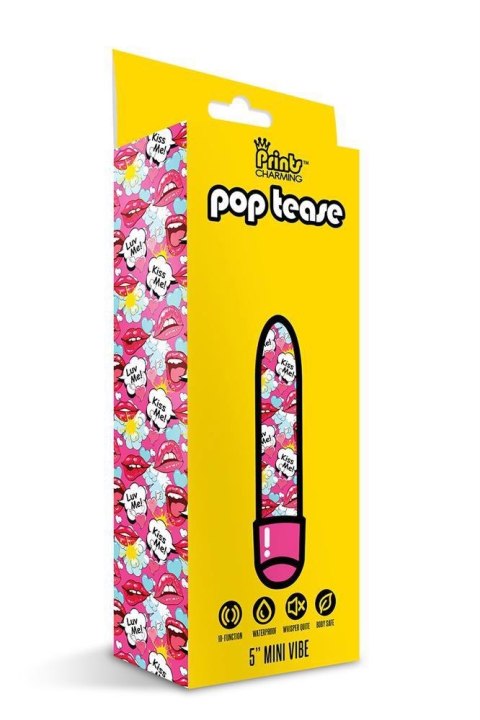 PRINTS CHARMING POP TEASE 5" MINI VIBE KISS ME PINK PRINTS CHARMING POP TEASE 5" MINI VIBE KISS ME PINK
