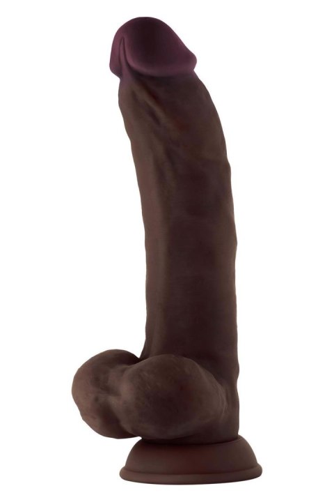 SHAFT MODEL C 9.5 INCH LIQUIDE SILICONE DONG WITH BALLS MAHOGANY SHAFT MODEL C 9.5 INCH LIQUIDE SILICONE DONG WITH BALLS MAHOGANY