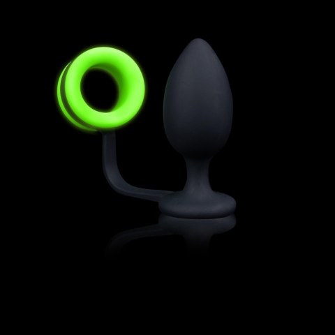 Butt Plug with Cock Ring - GitD - Neon Green/Black Butt Plug with Cock Ring - GitD - Neon Green/Black