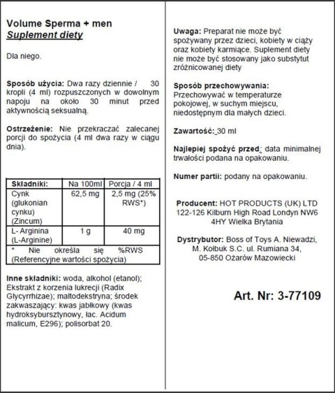 Supl.diety-Volume Sperma + 30ml Supl.diety-Volume Sperma + 30ml