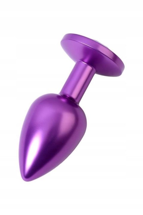 Purple anal plug TOYFA Metal with purple round-shaped gem Purple anal plug TOYFA Metal with purple round-shaped gem