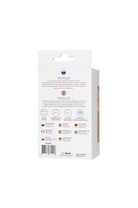 ToDo by Toyfa Anal plug Triplex, silicone, mint, 15 cm, O 2.5 cm ToDo by Toyfa Anal plug Triplex, silicone, mint, 15 cm, O 2.5 cm