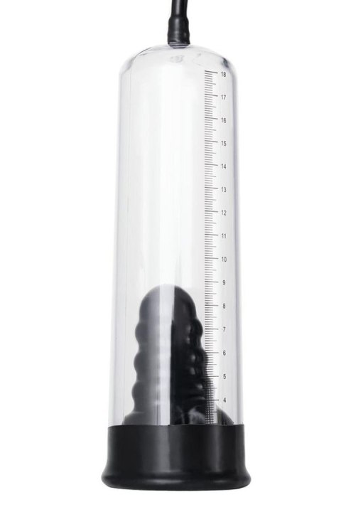 A-TOYS, Penis Pump, PVC, Black, 23.5 cm 3 cock rings included