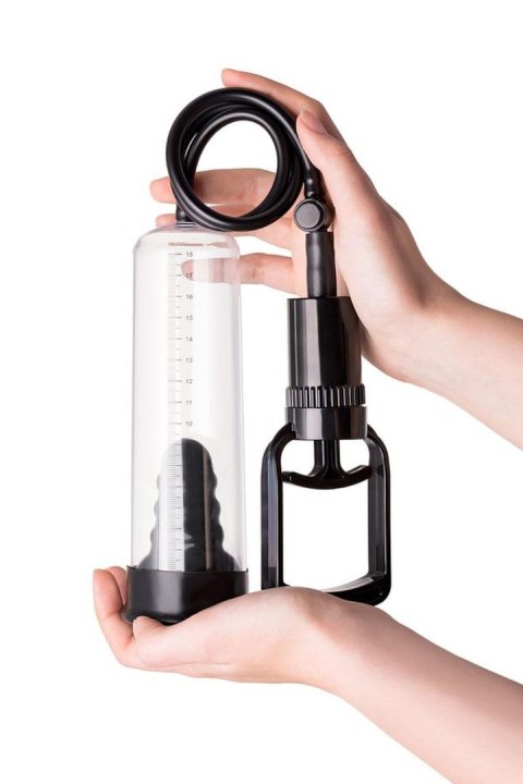 A-TOYS, Penis Pump, PVC, Black, 23.5 cm 3 cock rings included