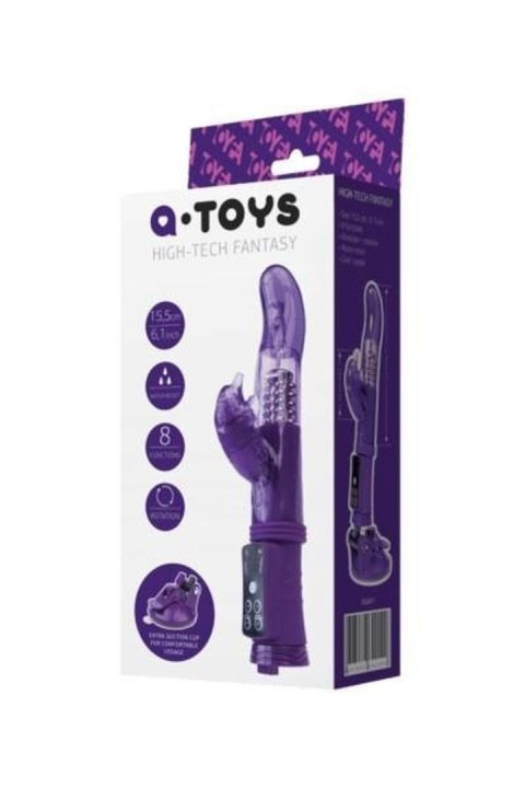 A-TOYS, Vibrator with clitoral stimulator, TPR, purple, 22,5 cm A-TOYS, Vibrator with clitoral stimulator, TPR, purple, 22,5 cm