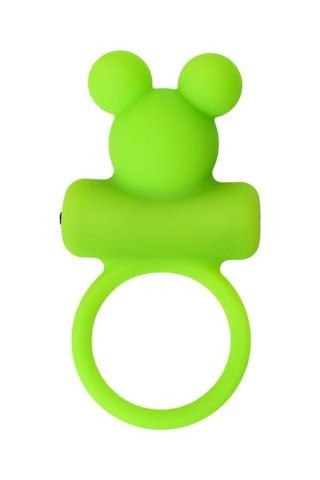 Cock ring A-Toys with vibro bullet; green