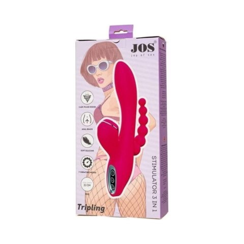 JOS Stimulator 3 in 1 Tripling, silicone, pink, 21cm JOS Stimulator 3 in 1 Tripling, silicone, pink, 21cm
