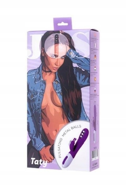 JOS TATY, Vibrator with clitoral stimulator with pulsating balls, purple, 21,5 cm JOS TATY, Vibrator with clitoral stimulator with pulsating balls, purple, 21,5 cm